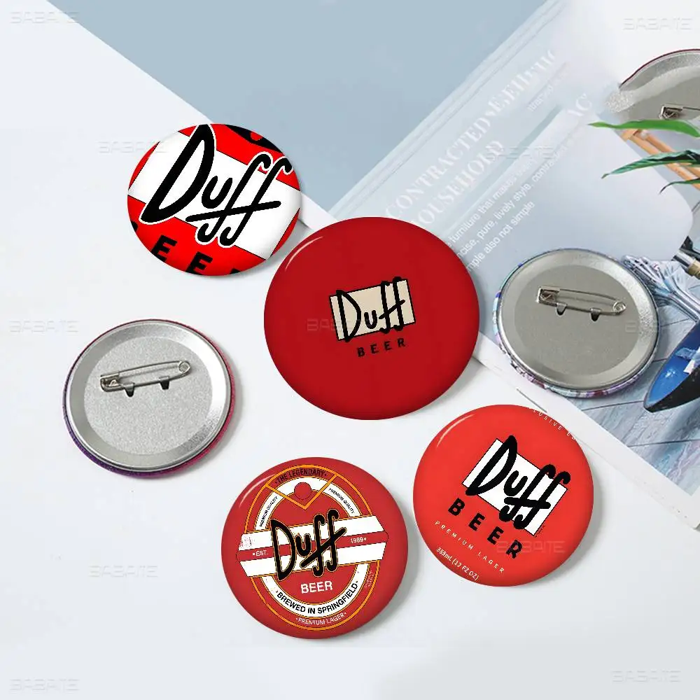 F-Ft D-Duffs Beer 58mm Cute Series Pins Funny Badge Interesting Cartoon Animals Brooches Backpack Clothes Gift Accessory