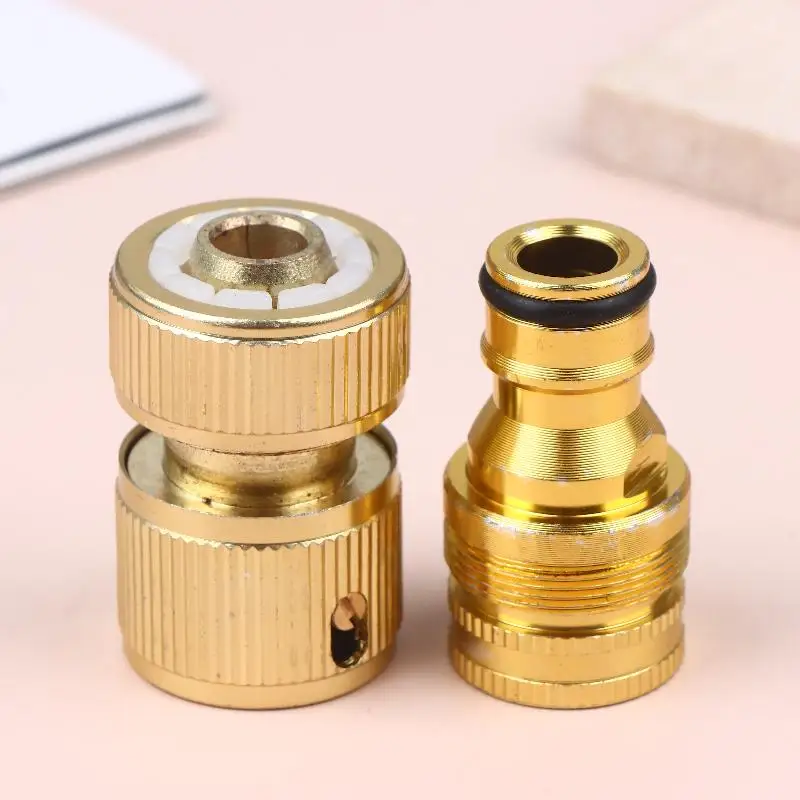 2Pcs 4/6'' Tap Fitting Quick Connect Standard Aluminum Hose Connector Set Garden Pipes Hose Connector