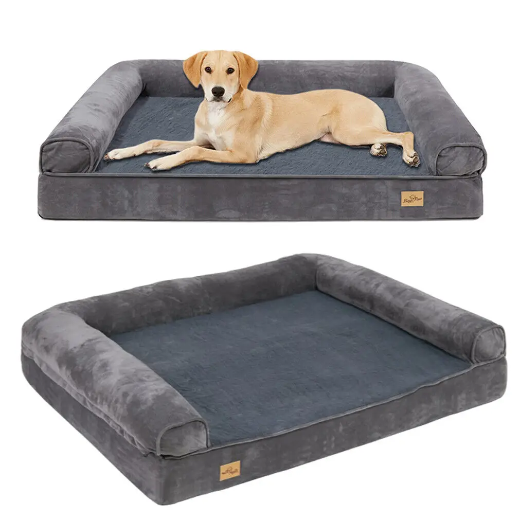 Hundebett Extra Groß Orthopädische Haustiermatratze Couch Schlafbett Kissen mit Abnehmbarem Waschbarem Bezug Weicher Schaumstoff