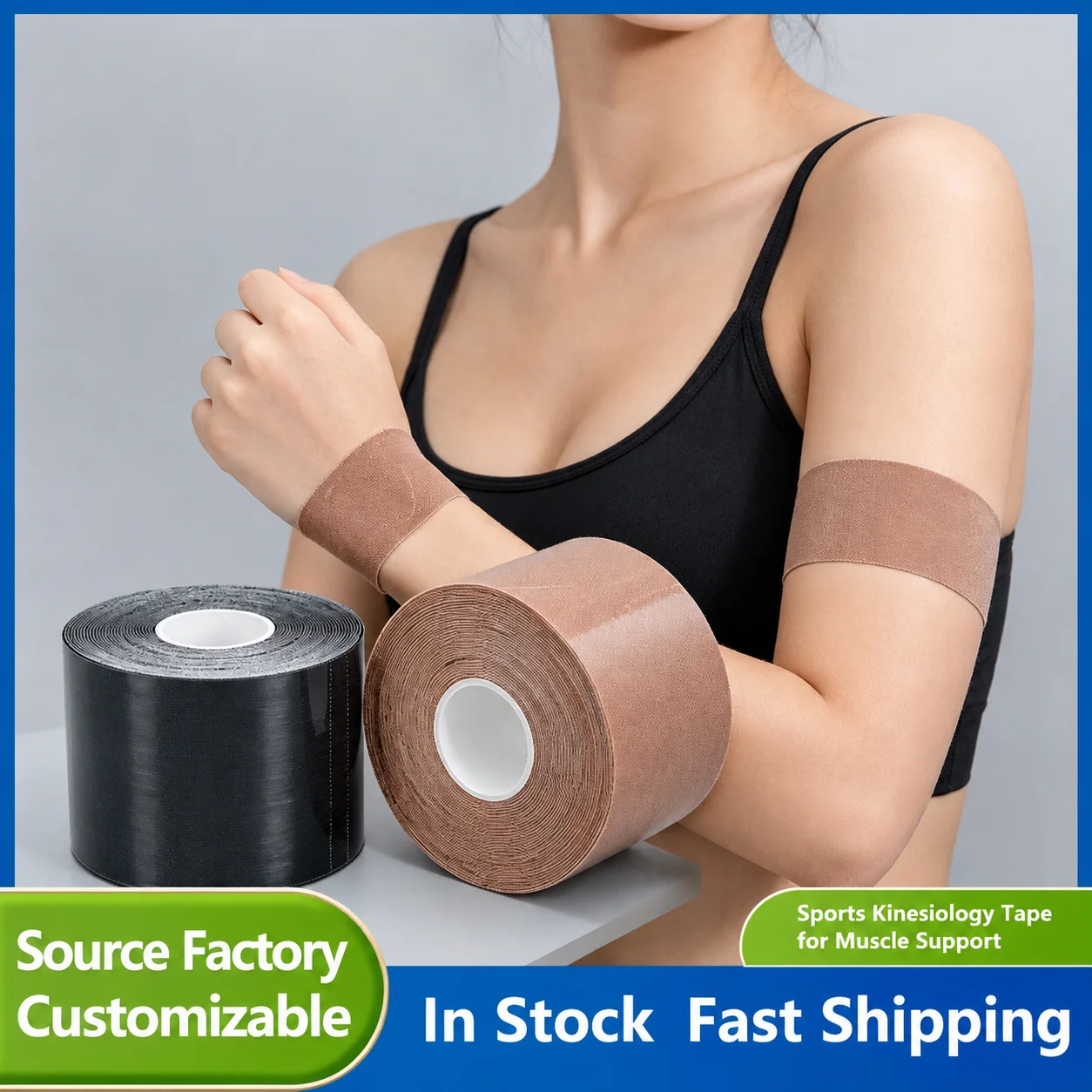 Pre-Cut Kinesiology Tape Athletic Muscle Tape Elastic Bandage Waterproof Breathable Sports Tape for Muscle Strain Injury Support