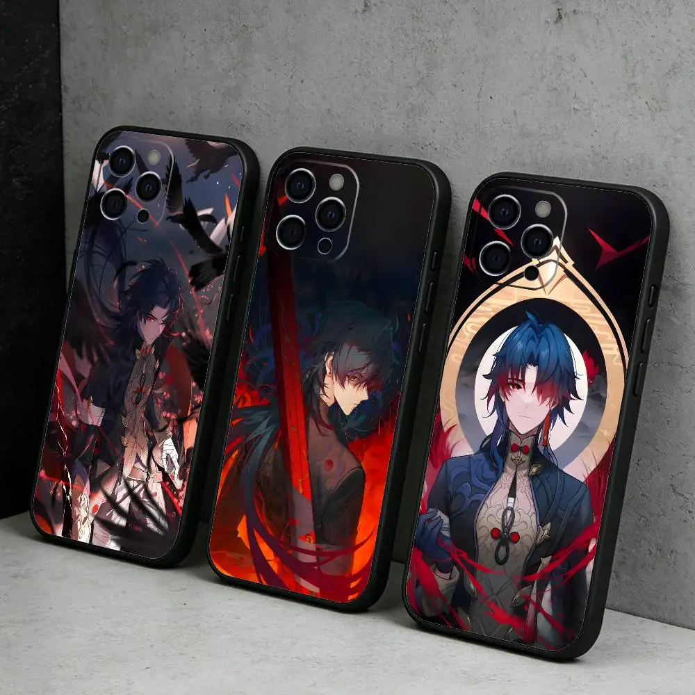 B-Blade Ying-xing Dark Phone Case For iPhone17,16,15,14,13,12 Plus,Max Soft Silicone Black Cover