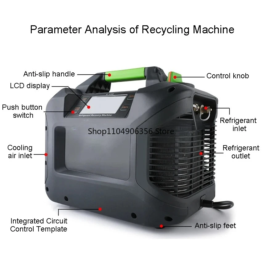 

for ST-520D Refrigerant Recovery Machine Portable Car Air Conditioning Maintenance Compressor 220V with 1HP DC Brushless motor