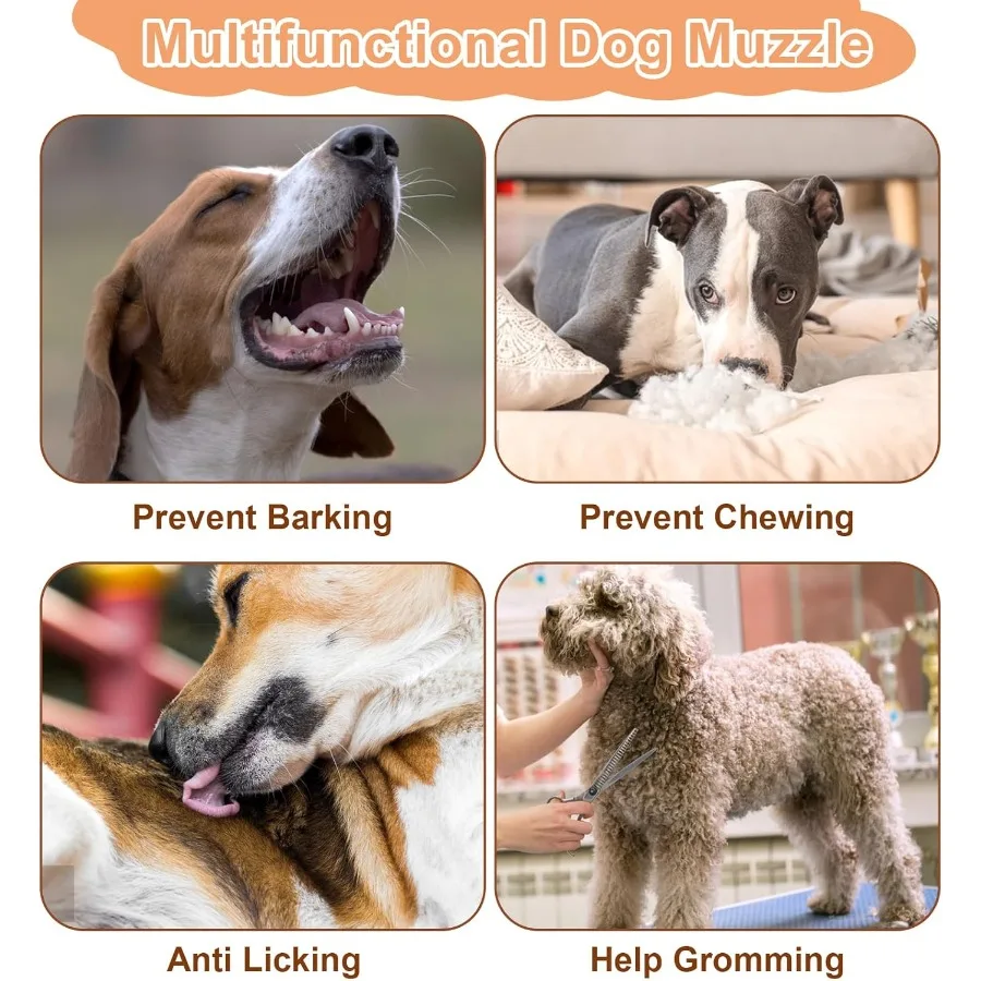 كمامة كلب للكلاب الكبيرة والمتوسطة الحجم، كمامات كلب شبكية ناعمة لمنع العض والنباح، واقي فم قابل للتنفس مع Adju