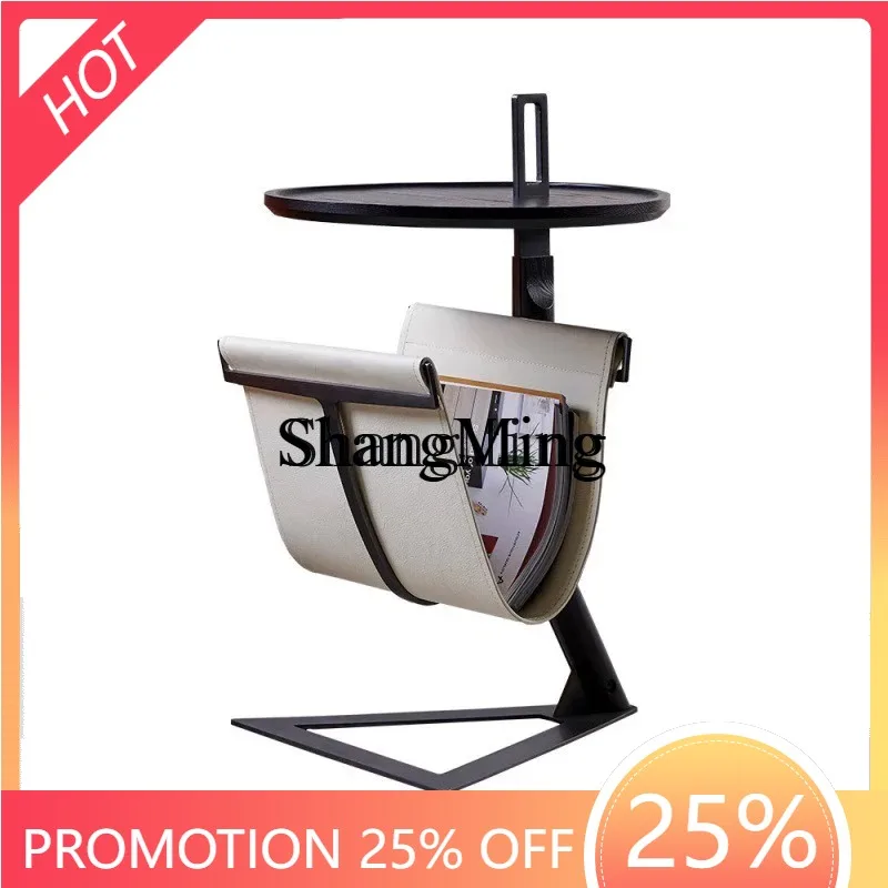 CL  Leather Edge Creative Stainless Steel Shelf Light Luxury Round Storage Corner Mobile Bookshelf