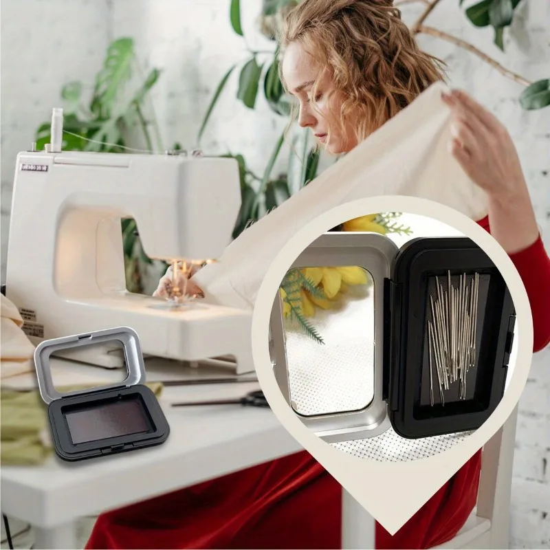 Magnetic Sewing Needle Organizer  Portable Embroidery & Craft Storage Case, Stainless Steel with Magnet for Pins Office Supplies