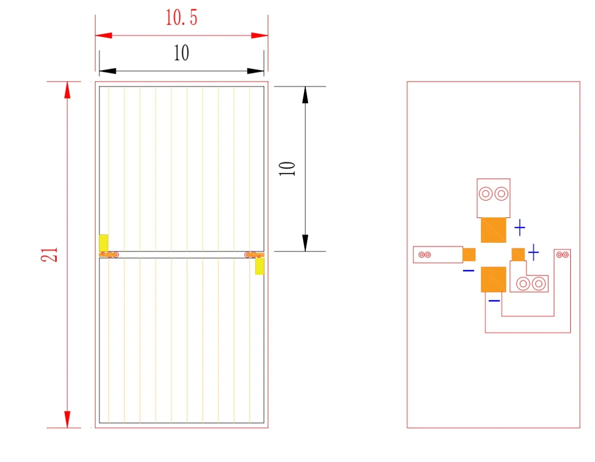 Flexible GaAs Micro Solar Cell Module 21*10.5mm, 30% Efficiency Solar Panel for Animal Tracking*