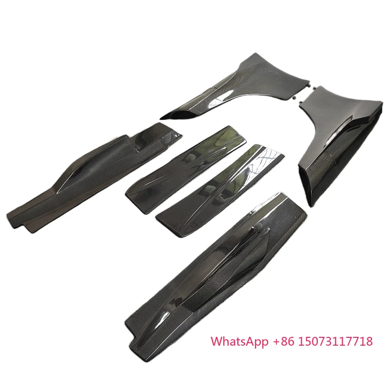

675LT Style Carbon Fiber Side Skirt 6-piece Set for MP4-12C 650S Side Bumper Extended Lip Body Kit