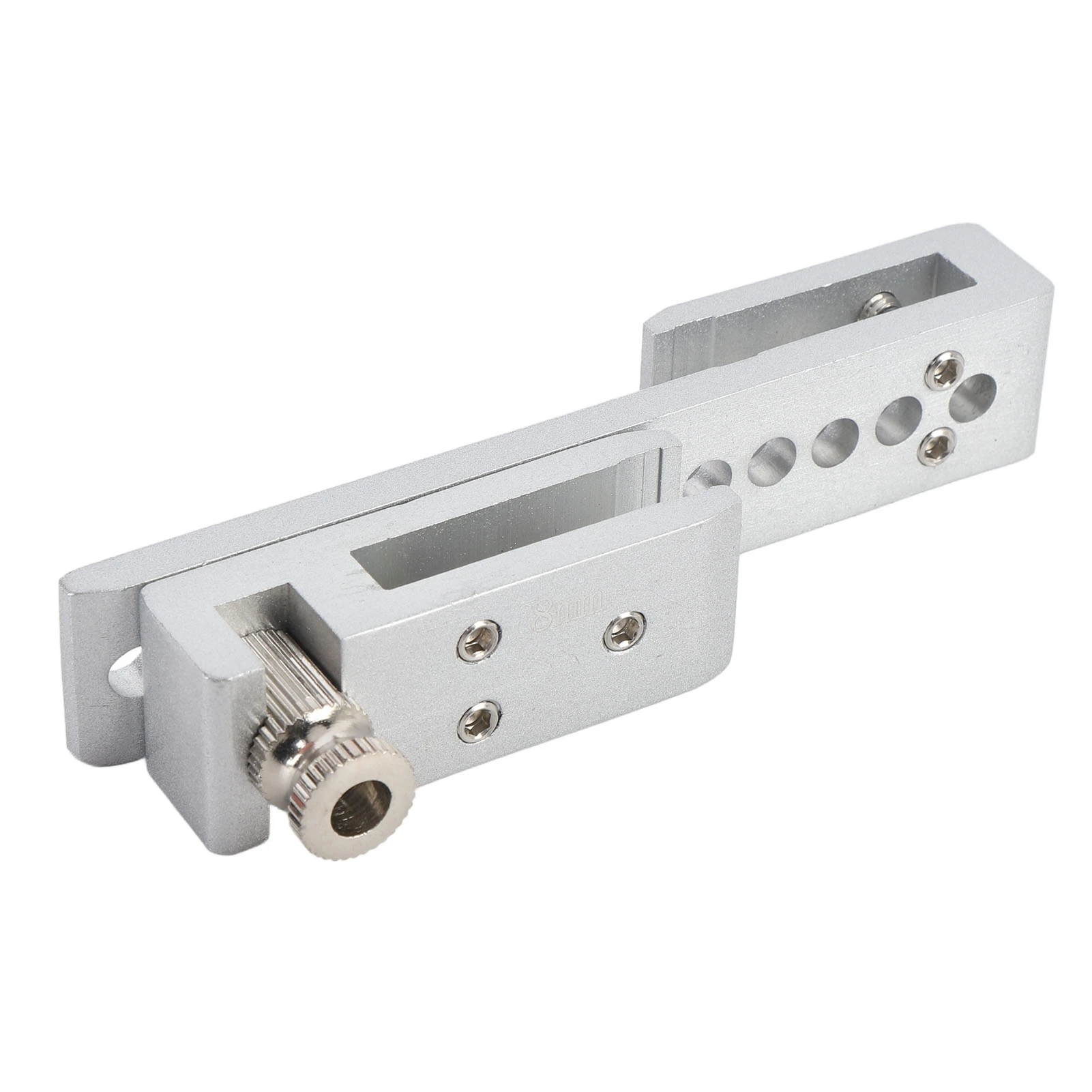 Sliding Glass Door Lock 12 Holes Limit Metal Security Latch for Home Hotel Bathroom Frameless Shower Room Silver 8mm / 0.3in