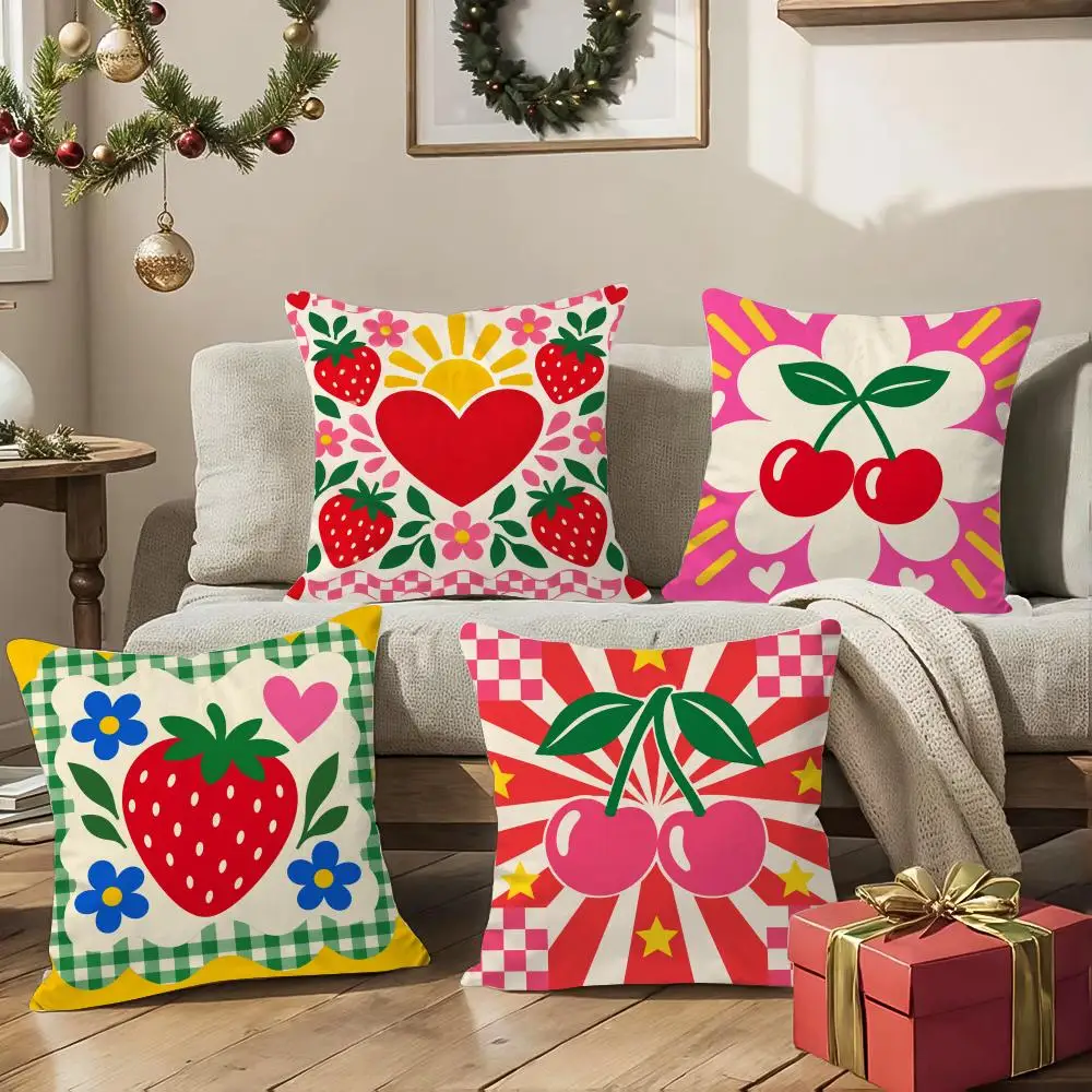 Positive Pop Cushion Cover 1/4Pcs Soft Plush Throw Pillow Cover Double-Sided Print Sofa Living Room Decor