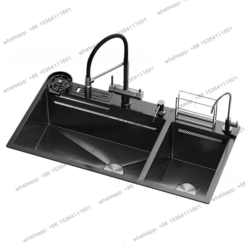 Double sink vegetable basin kitchen stainless steel basin large single slot vegetable basin household