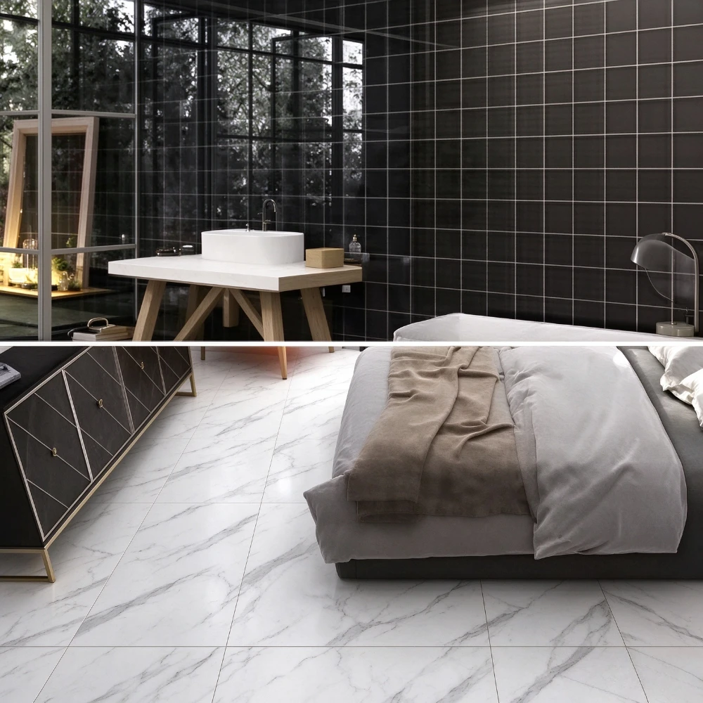 16PCS 30cm*30cm PVC imitation marble floor sticker self-adhesive wall sticker waterproof bathroom bedroom decoration sticker