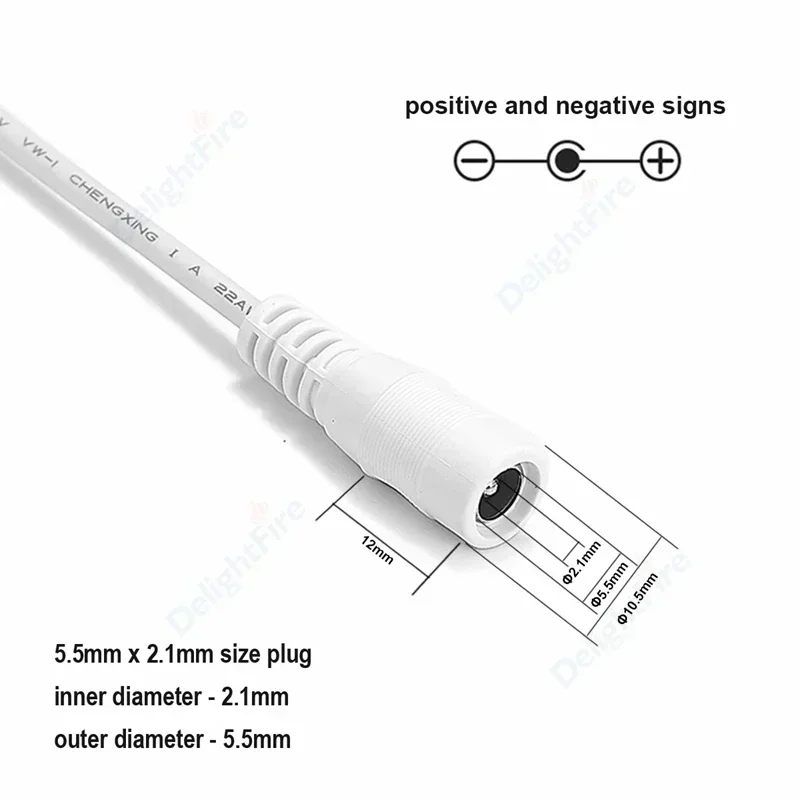 20/22AWG DC Power Cable 5V 12V Male Female Plug 5.5 2.1mm Power Adapter Extension Cable For Camera CCTV Led Strip Light Connect