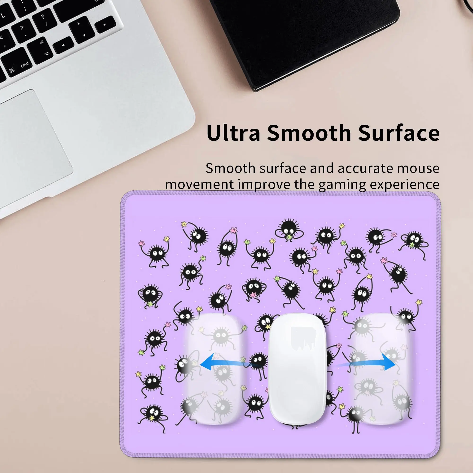 연기 당파 파티 보라색 마우스 패드 컴퓨터 키보드 마우스 매트 게이머 PC 노트북 책상 매트 사무용품 테이블 매트