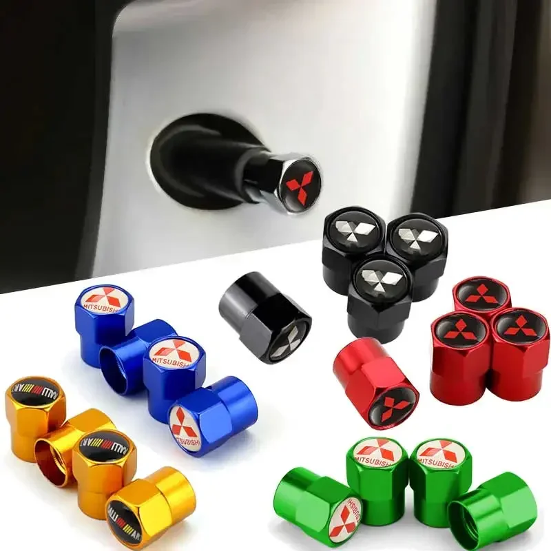 4 Uds. Tapas de válvula de vástago de rueda de coche cubiertas de aire de neumáticos para Mitsubishi Ralliart Lancer ASX Colt Pajero Outlander Eclipse Delica EVO Colt