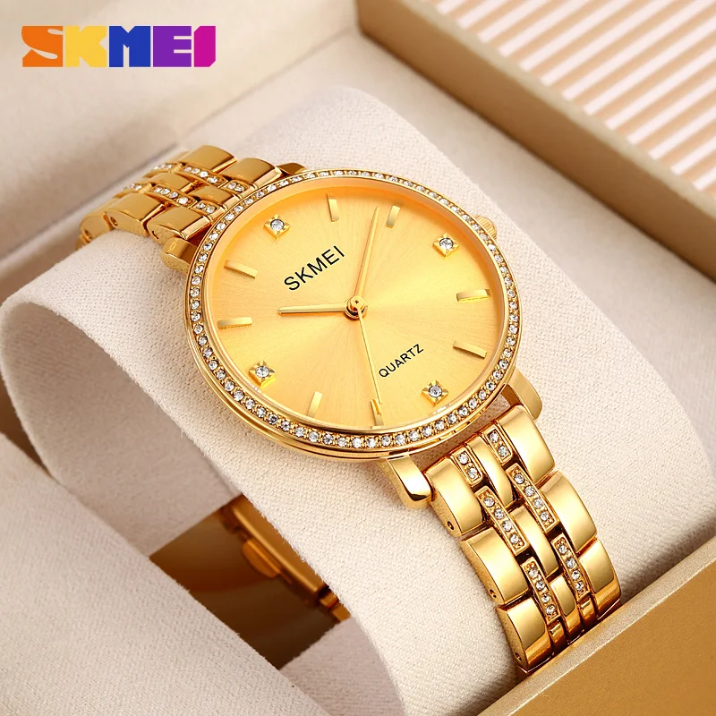 Reloj de pulsera para mujer, relojes originales de lujo para mujer, reloj de pulsera de cuarzo de aleación de Zinc resistente al agua para mujer, reloj femenino