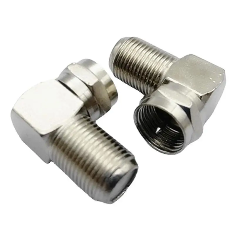 F Male to F Female RF Coaxial Adapter 1Pcs 90 Degree Right Angled Converter for Cable Modem TV Receiver Signal Transfer