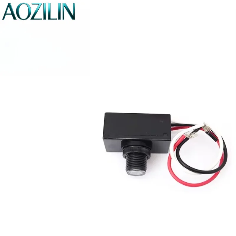 AOZILIN 10PCS DC Dusk To Dawn Photocell Sensor Top Sensing Head With Lead Wire Auto Day Night Switch For Outdoor Lighting