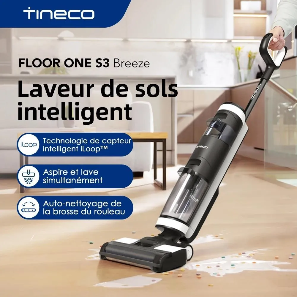 Tineco Floor One S3 Floor Washer Wireless Electric Mop with Sprayer Cleaner Cordless Wet Dry Smart Home Appliance Self-Cleaning