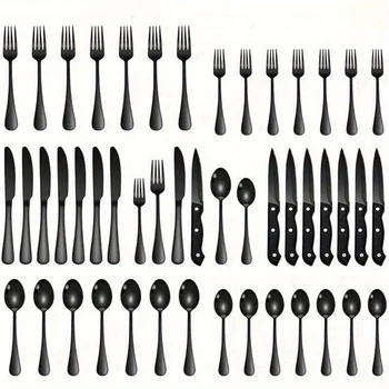 36-Piece Black Flatware Set 1