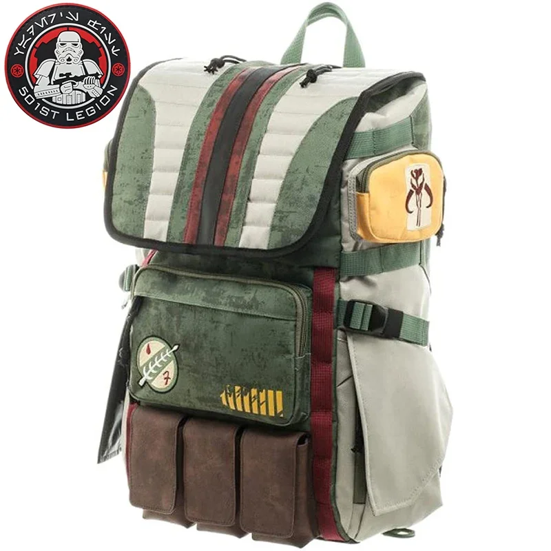 Disney Stars Boba Fett Mandalorian Wars Backpack Large Capacity Laptop Men Backpack Vintage Travel Bags Anime Boys School Bag