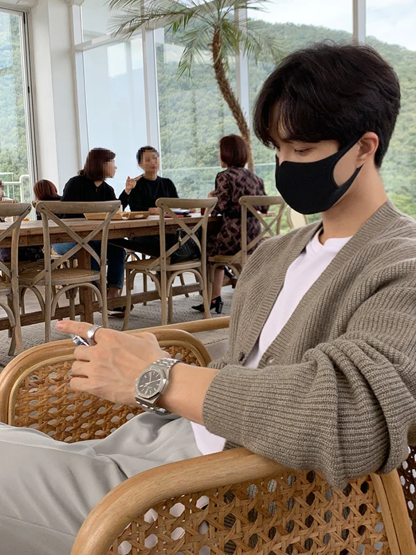 

Khaki V-Ne Knitted Open Cardigan Men's Autumn Winter Loose Casual Pure Color Sweater Jaet Korean Sle Lazy Faion