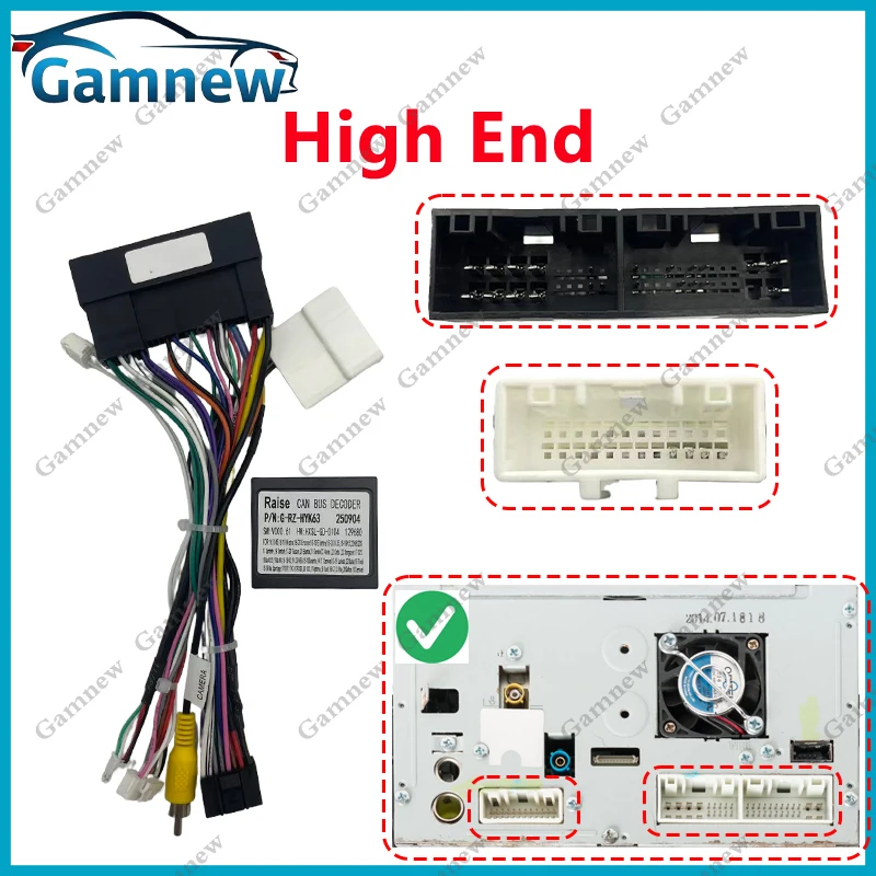 Gamnew Car 16PIN Android Wire Harness Adapter Canbus Box Decoder For Kia Sorento 2014-2020