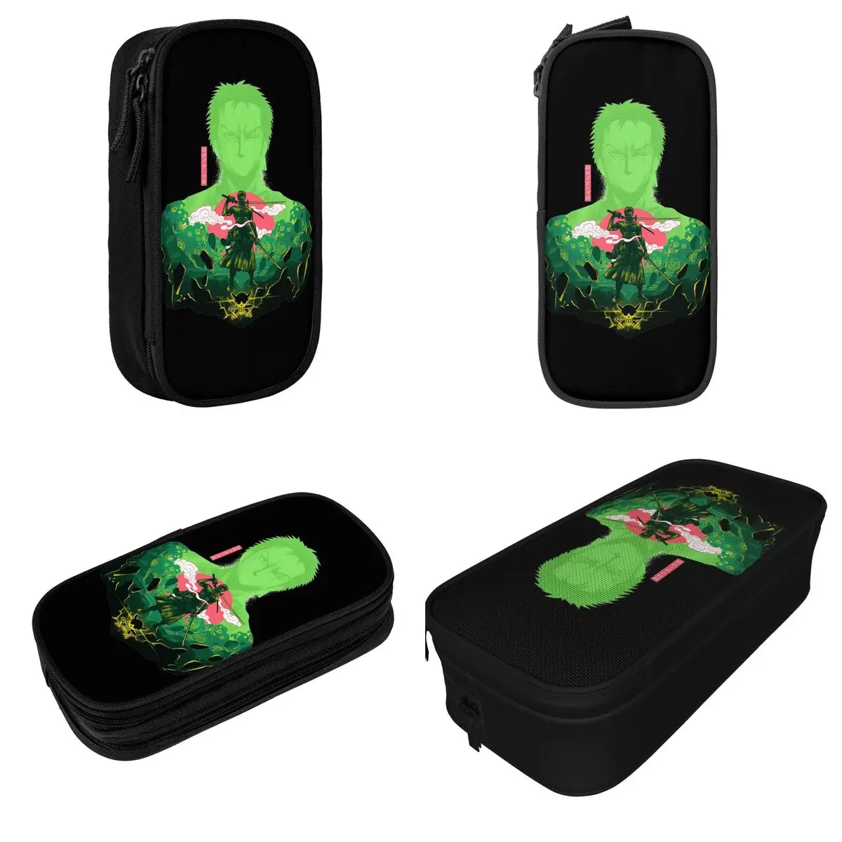 Imagem -02 - Estojo de Lápis de Uma Peça para Estudantes Bonito Espadachim Pirata Roronoa Zoro Pen Box Bolsas de Lápis para Menina e Menino Grande Capacidade Bolsa de Lápis Escolar