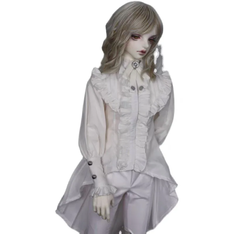ملابس دمى مخصصة 1/4 1/3 BJD قميص فستان طويل، ربطة عنق، طقم سراويل ملابس شحن مجاني