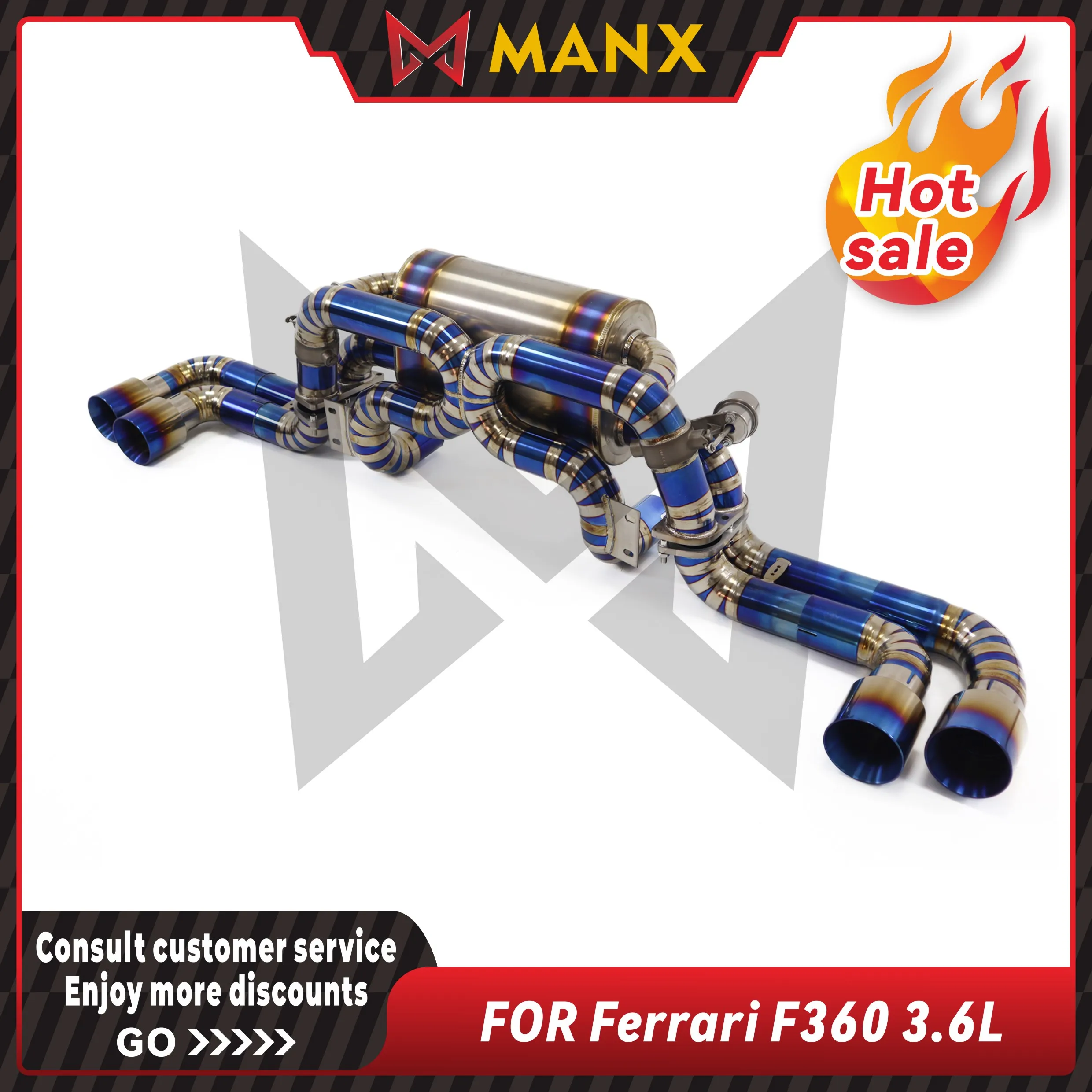 

MANX Car Exhaust System for Ferrari F360 3.6L Titanium alloy Catback Performance exhaust pipe Muffler with remote control valve