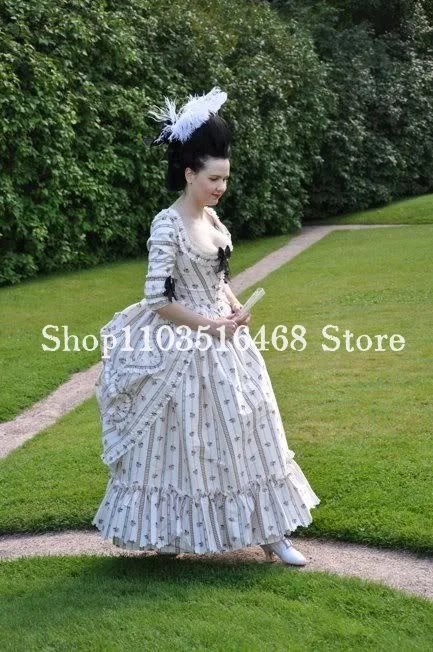 Vintage Victorian Prom Party Dress Elegant Square Neck Half Sleeve Applique A-Line Floor Length Medieval Dress Vestidos De Festa