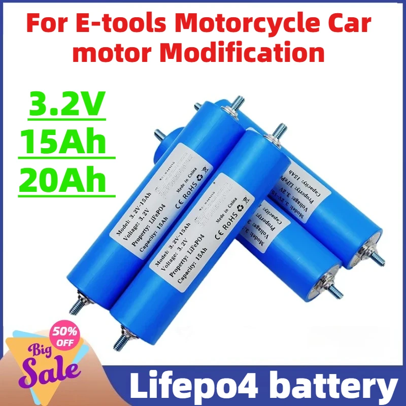 15Ah 20Ah 40135 Lifepo4 Battery C33 C40 Rechargeable Lithium Ion Batteries Pack for E-tools Motorcycle Car Motor Modification