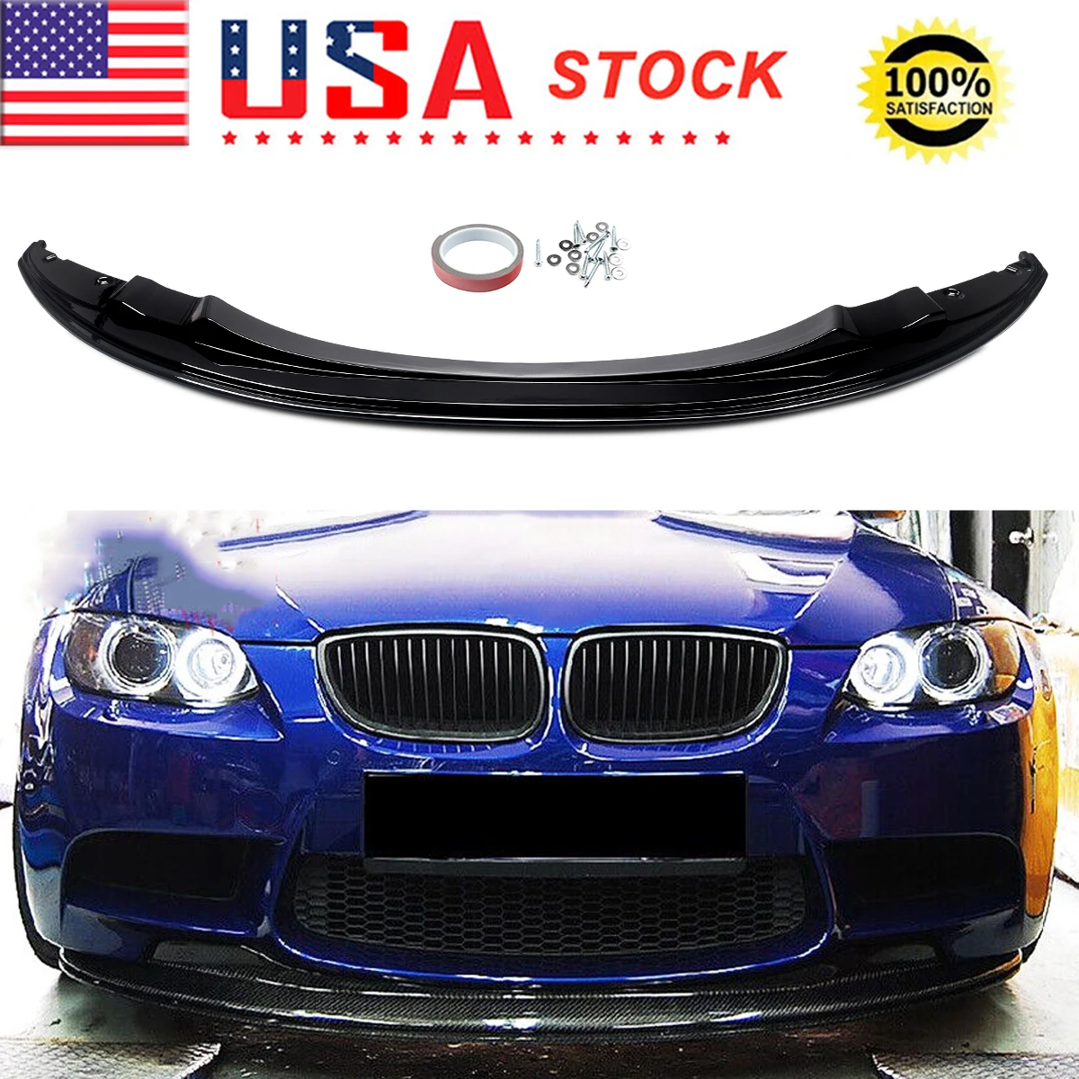

Magickit Glossy Black Front Low Lip For 2007-2013 BMW M3 E92 E93 Coupe GTS Style Front Bumper Lip Splitter Spoiler Auto Body Kit