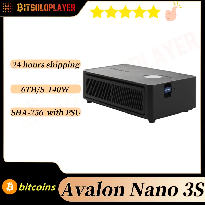 canaan avalon nano 3s 6TH/s 140W bitcoins miner New Arrive BTC Miner Home Office miner with Original Power Supply