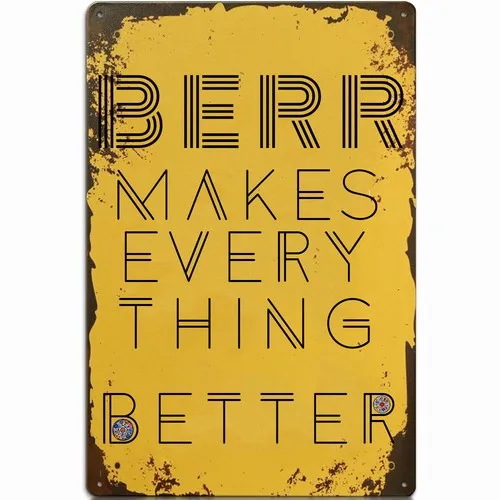 Retro Metal Signs Beer Makes Everything Better Sign Wall Decor Plaque Bar