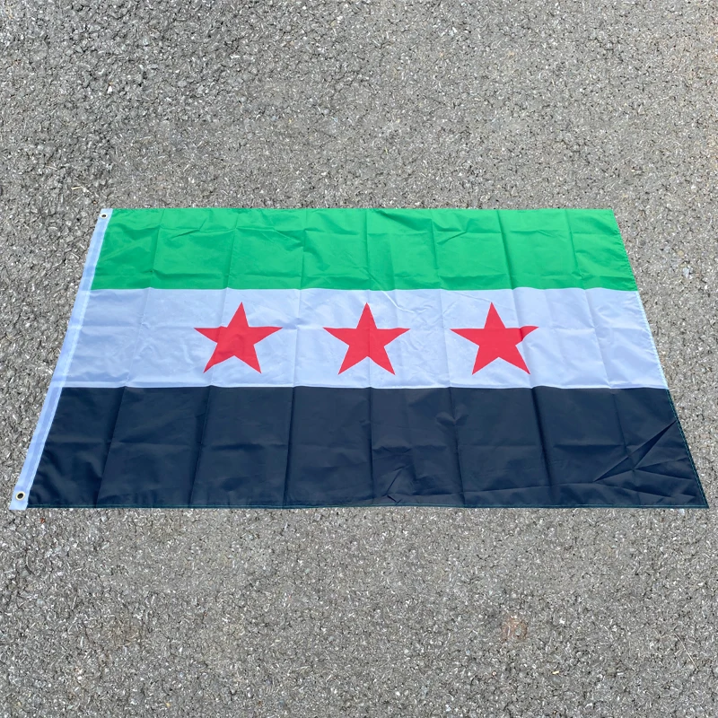 aerlxemrbrae   90*150cm  Syria flag  The Syrian Arab Republic Syrian three star flag Banner Hanging Home Decoration flags