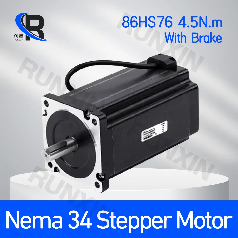 

Шаговый двигатель Nema34 86BYG250B с тормозом, 4-проводной двигатель серии 86, 4,5 Нм, 2 фазы, 76 мм, высокий крутящий момент для 3D-принтера с гравировкой с ЧПУ