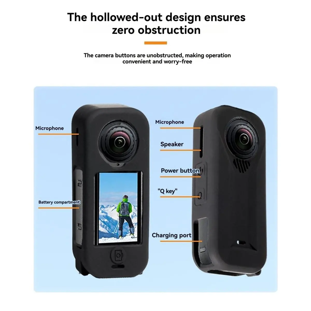 A86G NEW For X4 Air Silicone Case Protective Sleeve Cover Anti-Scratch for X4 Air Panoramic Action Camera B