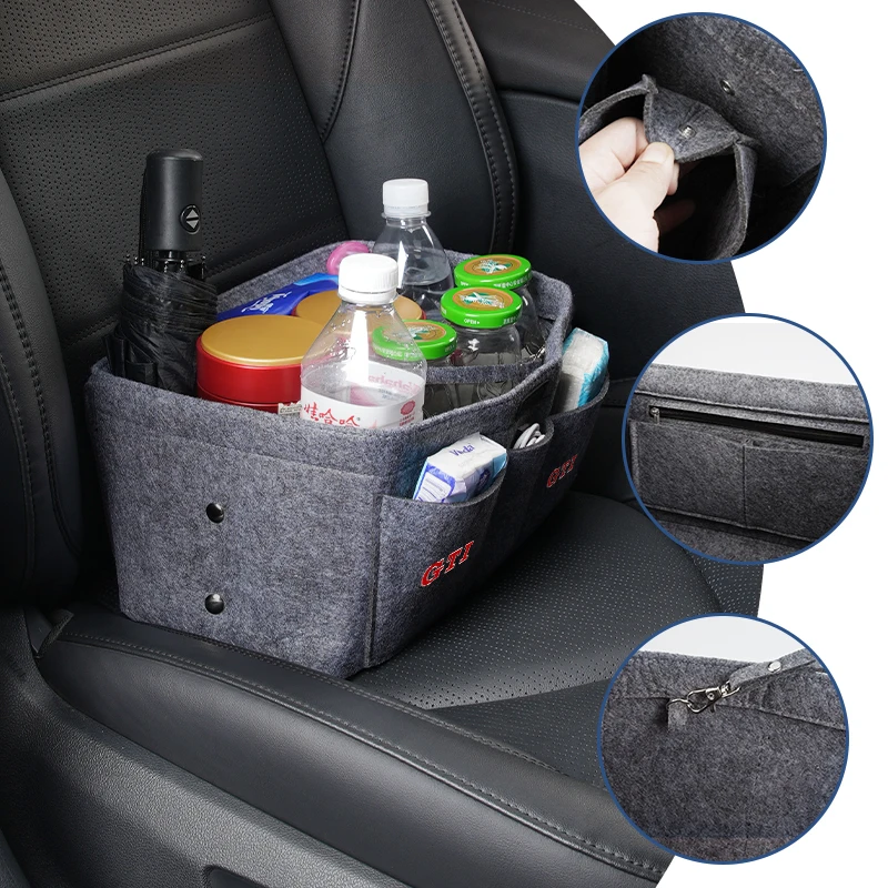 

Car Felt Box With Removable Dividers Food Storage Case Auto Accessories For Volkswagen VW Passat Golf Tiguan Polo Scirocco Jetta