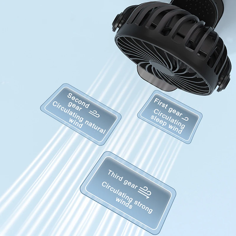 Desktop Mini Splint Fan USB Charging Car Electric Fan [360-degree Rotatable Three-speed Governor Table Clamp Dual-use]
