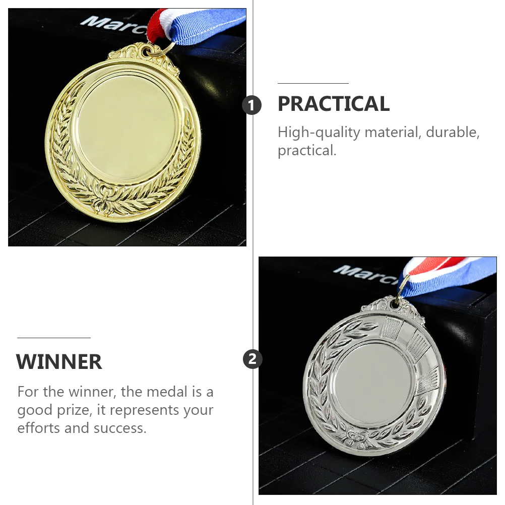 

3 Pcs Universal Medal Events Competition Medals Silver Metal Award