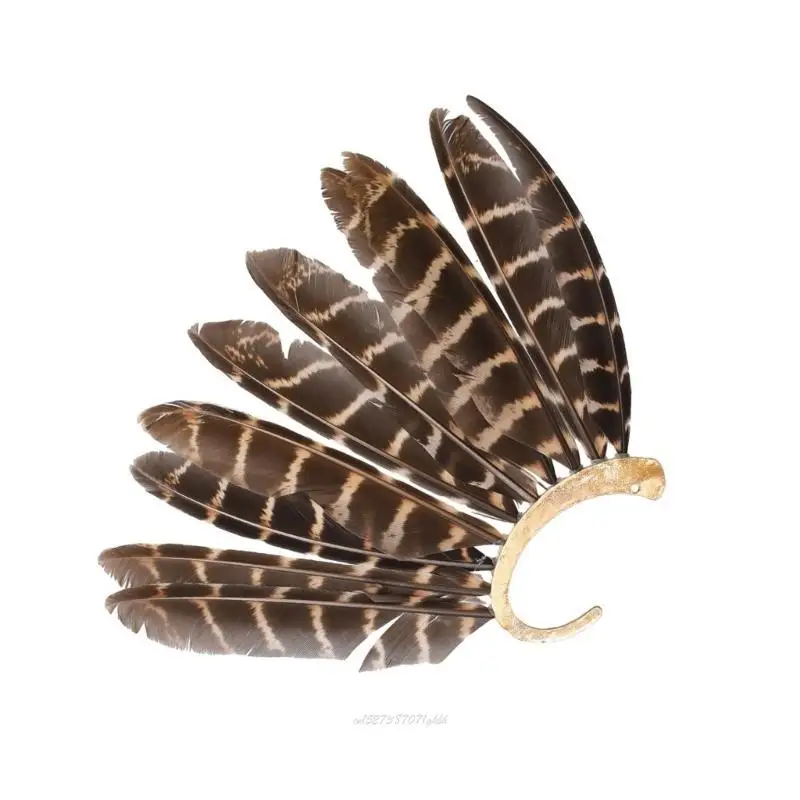 X5XA Ear Cuff None Piercing Ear Clips Earrings Women Halloween Cosplay Accessories Indian Ethnic Trible Ear Jewelry