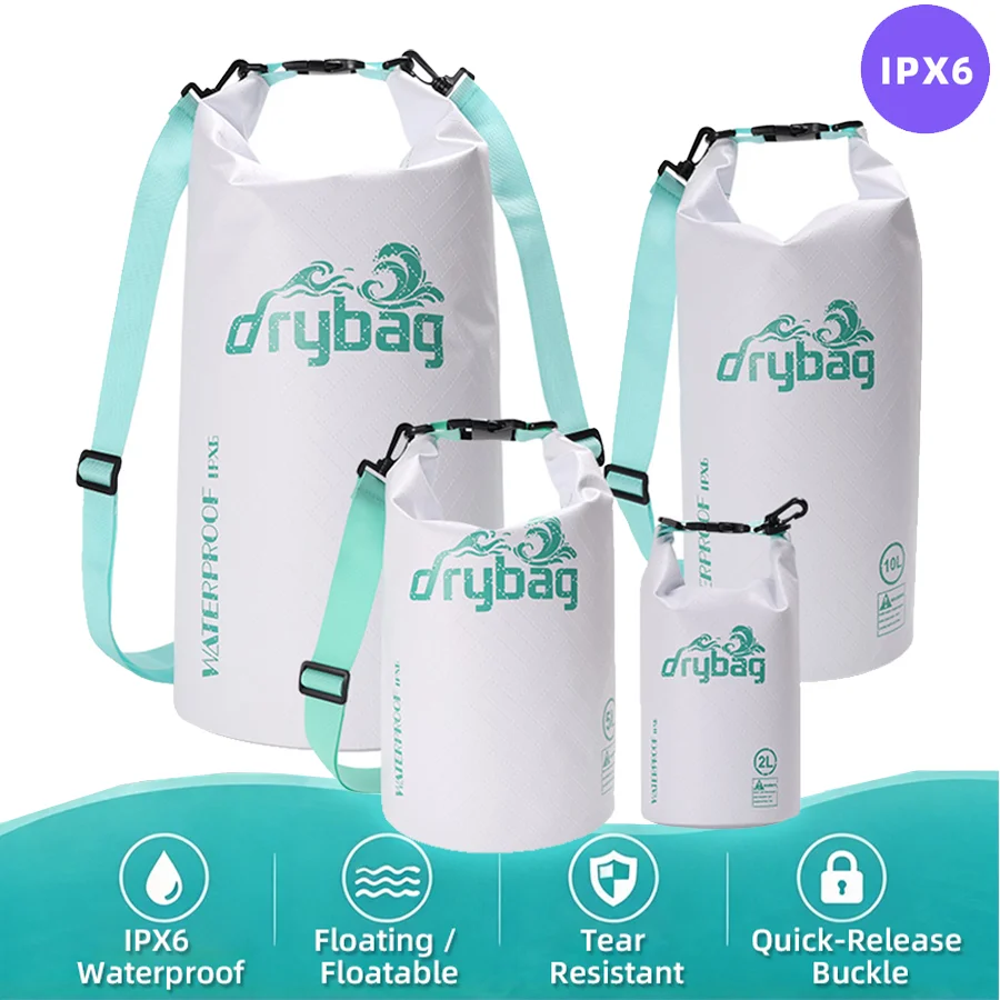 Swimming Waterproof Bag Outdoor Dry Bag 2/5/10/15/20L For Rafting Kayaking River Trekking Backpack Large Capacity Storage Pack