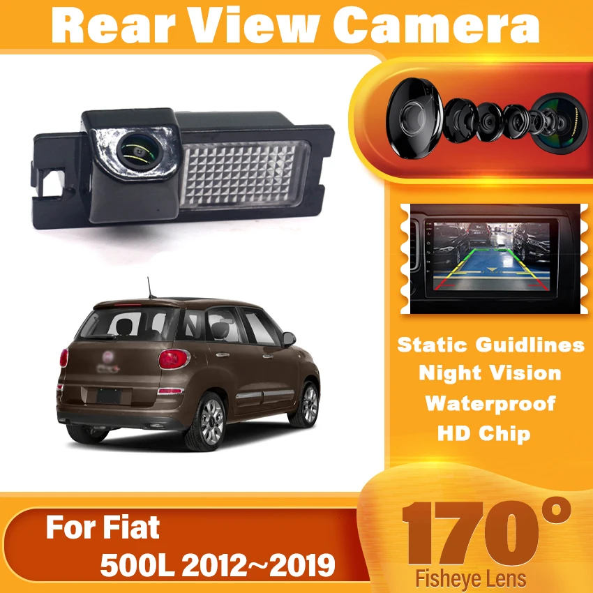 CCD HD AHD Fisheye Rear View Camera For Fiat 500L 2012 2013 2014 2015 2016 2017 2018 2019 Car Reverse Parking Monitor Accessory