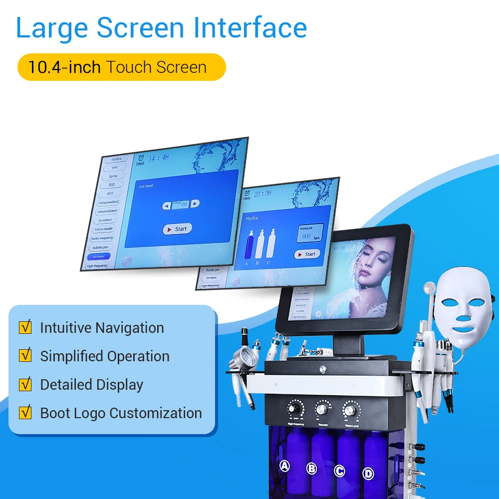 

14 в 1, водная кислородная гидромашина, лифтинг лица, глубокая очистка, дермабразия, аква-пилинг, красивое оборудование для кожи
