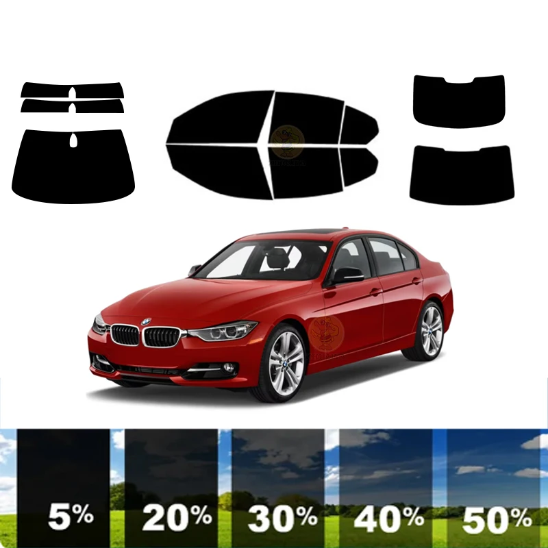 precut Removable Window Tint Film For Car 100% UVR 5%-35%VLT Heat Insulation Carbon ﻿For BMW 3 SERIES 4 DR SEDAN 2006-2011