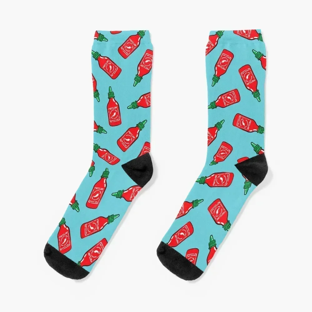 

Sriracha sauce - blue - hot chili sauce Socks Stockings man aesthetic cool happy Women's Socks Men's