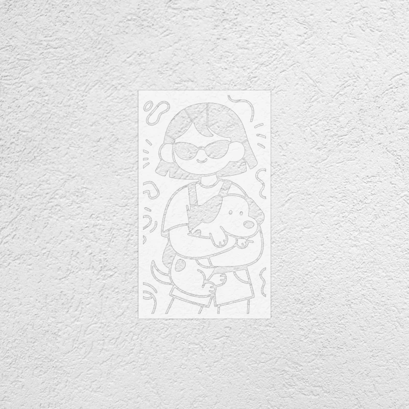 53cm - 80cm Stencil Decor For Painting Template To Paint Wall Furniture Makers Decorative Decors Plaster Rollers Girl Dog S591