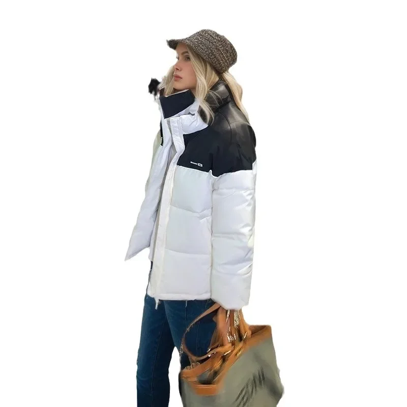 2025 เสื้อแจ็คเก็ตสตรีฤดูหนาวผู้หญิงContrastคอWarm Parkas Coatsหญิงสบายๆหลวมเสื้อฝ้ายผู้หญิงเสื้อ