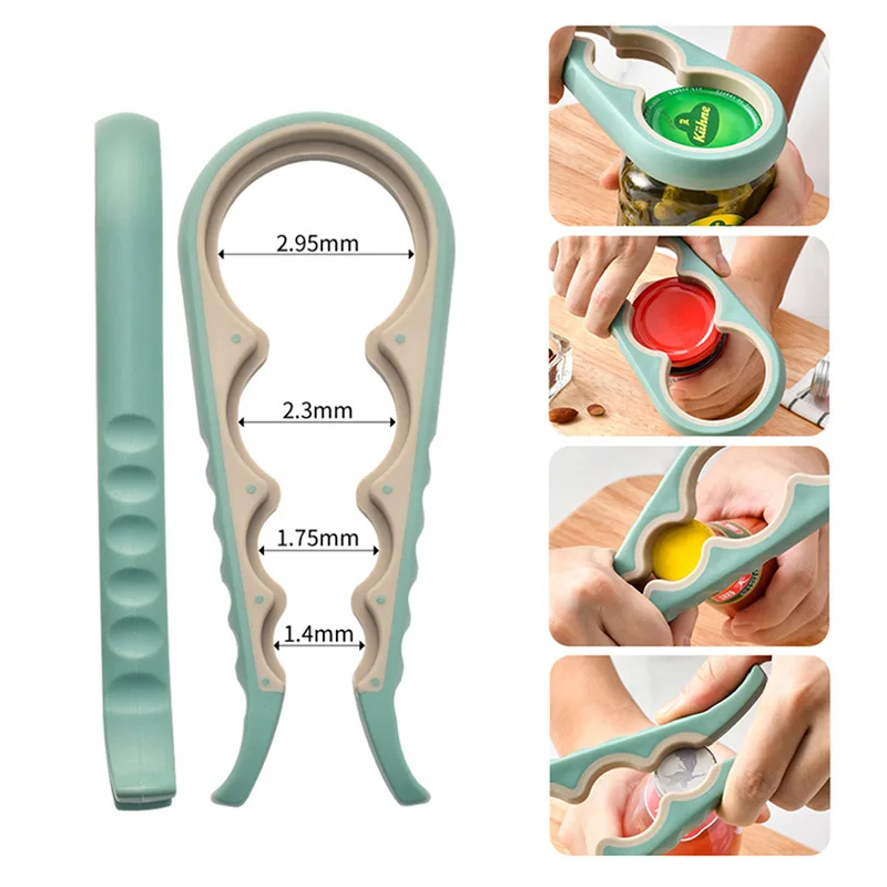 1PC 5-in-1 Multi-Function Non-Slip Kitchen Bottle Opener Twist Can Opener Labor-Saving Bottle Lid Opener for Easy Home Use