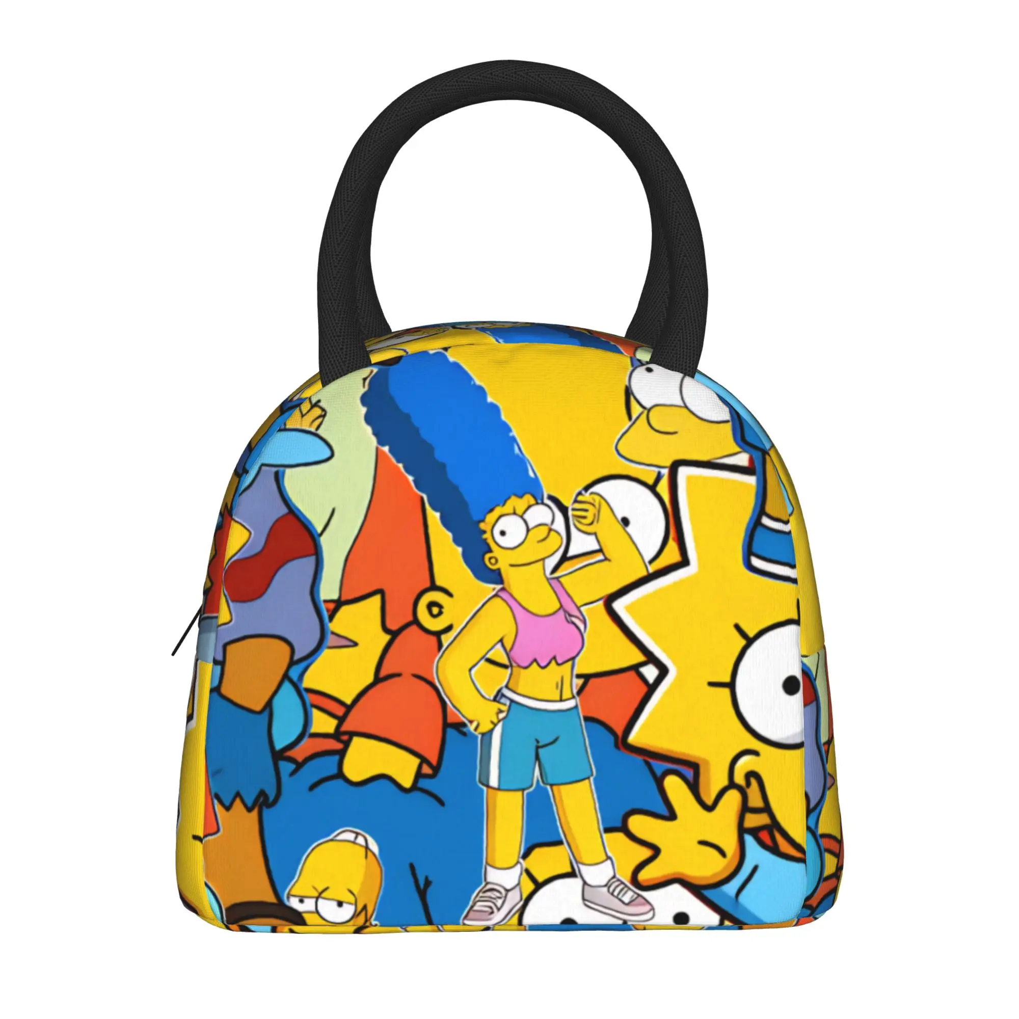 Funny S-Simpsons Characters Collection Lunch Bag Picnic Lunch Box Men Leisure Designer Tote Food Bags Oxford Portable Cooler Bag